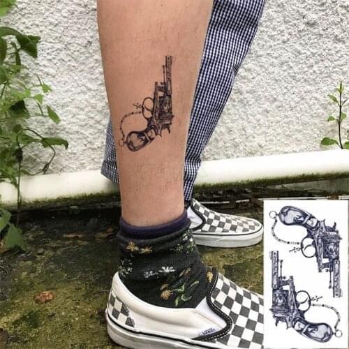 Temporary Tatoo Sticker Retro Revolver gun Transfer fake tatto stickers flash tatoo for men women kids