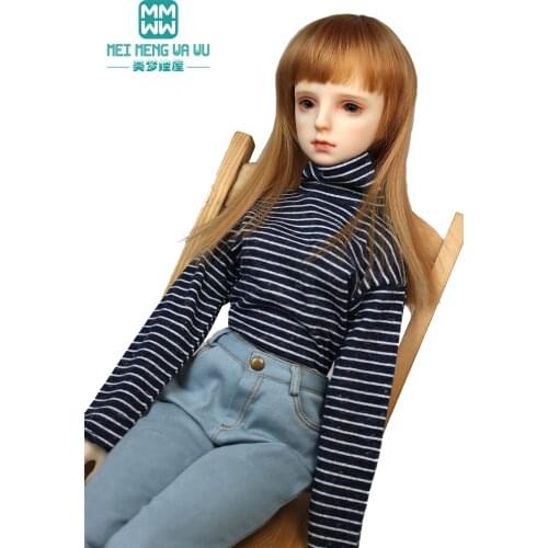 BJD Doll clothes 58-60cm 1/3 BJD SD Dolls toys Ball Jointed Doll Fashion striped high neck bottoming shirt
