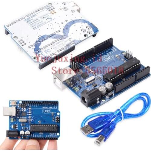 2pcs ATmega16U2 The latest version of the UNO R3 development board official version ATmega16U2 USB cable 1