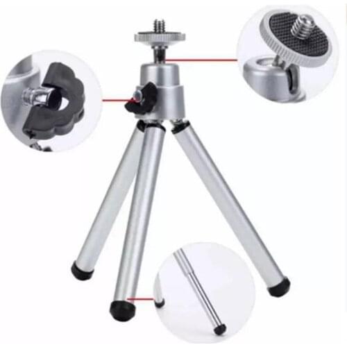 Portable Mini Telescope Tripod with 1/4inch Screw Shockproof Tabletop Alloy Tripe Stand for Monocular Bird-watching