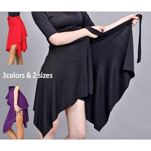 Professional latin dance wear dancesport dress black red purple long skirt very good quality short skirt Free size fit all