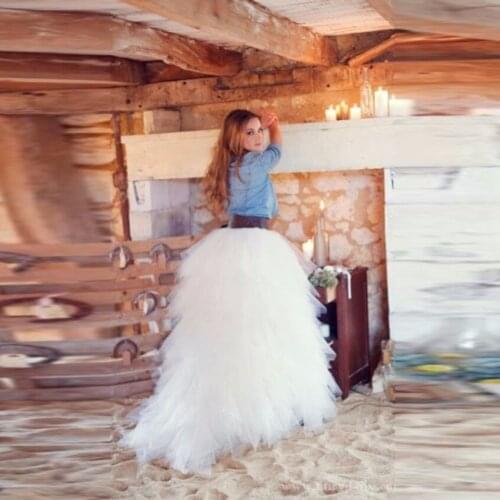 Custom Made Puffy Ball Gowns Tiered Ruffles Long Tulle Skirts For Bridal Ti Shoots HighQuality Feamle Maxi Skirt Tutu 2017