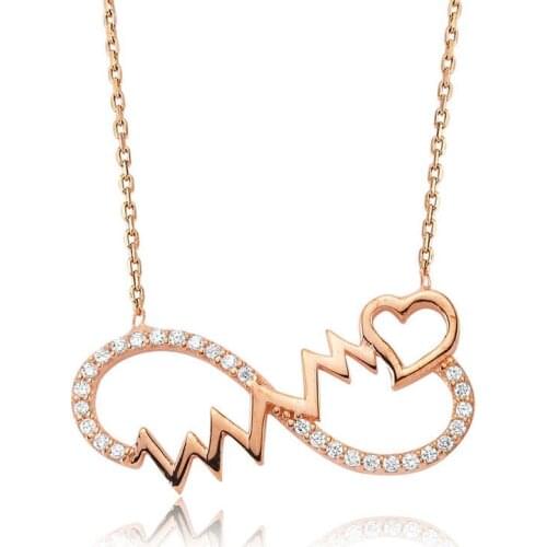 Silver Heart Cadence Infinity Necklace