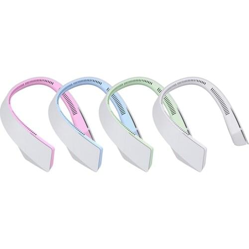 Neck Fan Portable Bladeless Fan Rechargeable Handfree Mini Fan Hanging Sports Fans For Home Outdoor Air Cooler