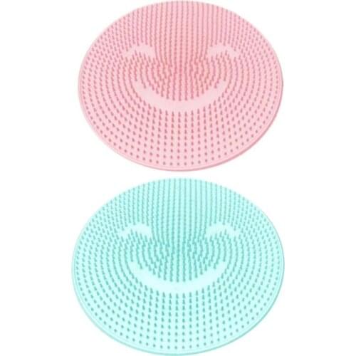 Silicone Bath Massage Cushion Shower Foot Scrubber Brush Anti-Slip Bathroom Pad M89F