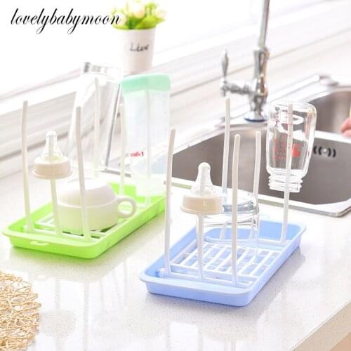 Bottle Dry Rack Baby Bottle Drain Drying Racks Blue Pink Baby Bottle Cleaning Dryer Drainer Storage Drying Rack