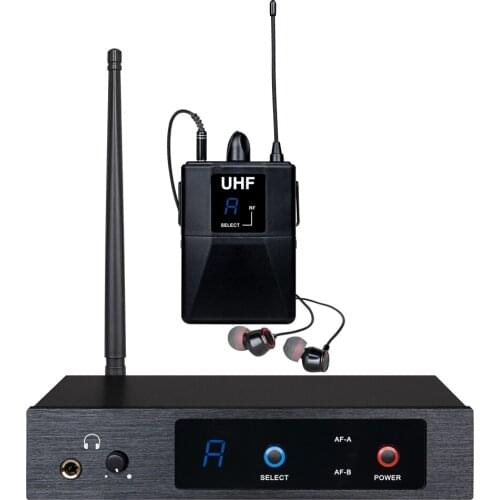 VMEQO J100 UHF Wireless In Ear Monitor System Single Channel 16 Frequencies Selecable Perfect for Singer Stage Performance DJ