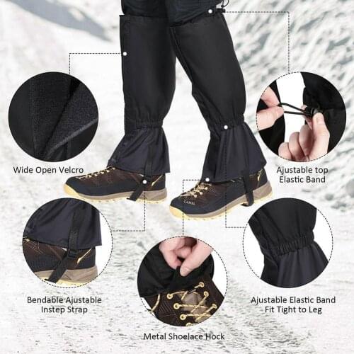 1 Pair Hiking Ski Leg Protector Elastic Easy Wear Cover Gaiter Waterproof Breathable Leg Walking Outdoor Warmer Huntin U8C9