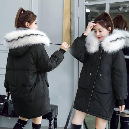 Women Winter Jackets Coats 2019 New Down cotton Hooded Parkas Feminina Warm Outwear Faux Fur Collar Plus Size 3XL Long Coats