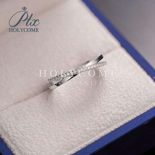 2020 Elegant Vintage Fashion New Design Simple shape silver Plated Moissanite Eternity Band ring design for women кольцо браслет