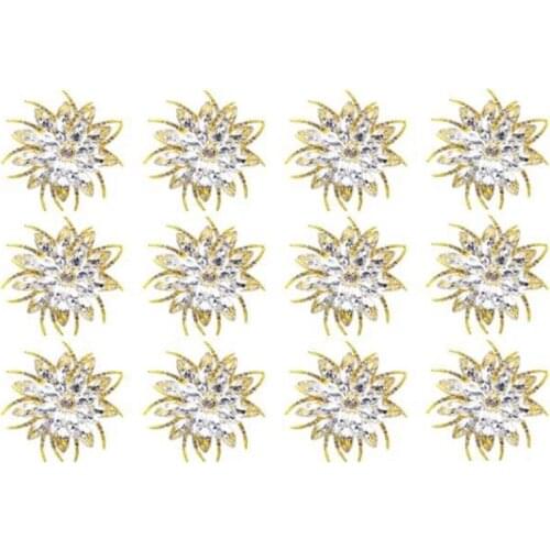 12 Pcs Napkin Ring Lotus Table Napkin Wedding Christmas Napkin Buckle Holder for Birthday Party Holiday Dinner,Etc