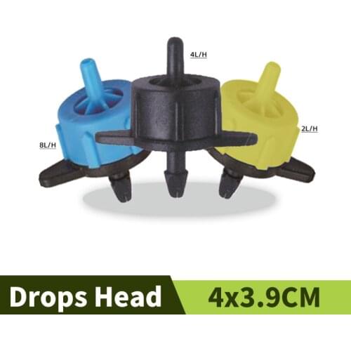 20PCS 2L/4L/8L Pressure Compensated Drop Head Agricultural Garden Lawn Irrigation Steady Flow Drippers Access 4/7 Hose PE Tube