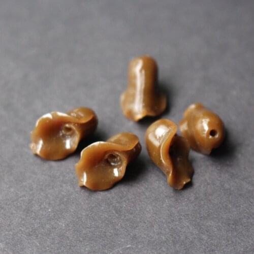 20 pieces/lot) Carved Calla Beads Artificial coral beads 7mm*14mm Brown color for Jewelry making