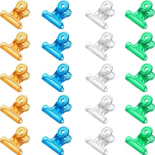 20 Pieces C Curve Nail Pinching Clips Plastic Bulldog Clips Multi-function Nail Art Accessories for Nail Fiberglass Extension