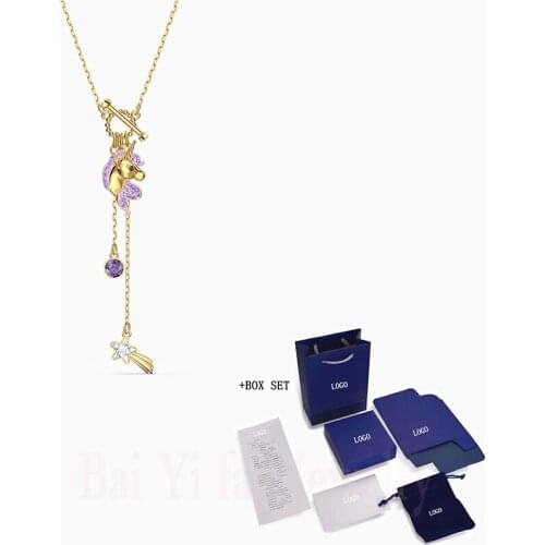 2020 Fashion SWA New OUT OF THIS WORLD UNICORN Y-shaped Necklace Charming Unicorn and Meteor Decoration Feminine Romantic Gift