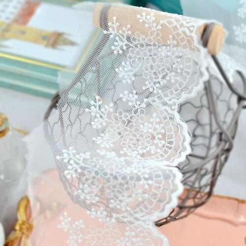 9cm Wide 3meter/lot Good Quality Embroidery Lace Trimmings Mesh Lace Dress Material X913