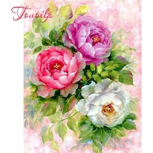 DIY Diamond Embroidery Three colour flower Full Square/round Diamond Painting Cross Stitch Kit Mosaic Home Decor
