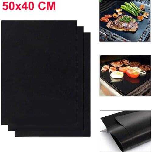 Non-stick BBQ Accessories Grill Mat Barbecue Outdoor Baking Pad Reusable BBQ Cooking Grilling Sheet for Party Grill Mat 50x40 CM