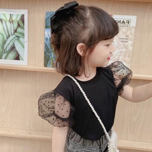 Girls Style Lapel Blouse With Flared Sleeves Shirt Long-Sleeved Spring Autumn Fruit Print Lapel Lace Top Cotton White Shirts