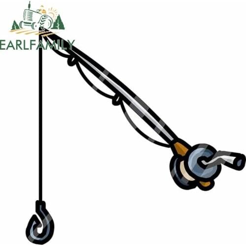 EARLFAMILY 13cm x 12.9cm for Fishing Rod Car Sticker Waterproof Scratch-proof Window Trunk Decal Windshield Truck Decoration