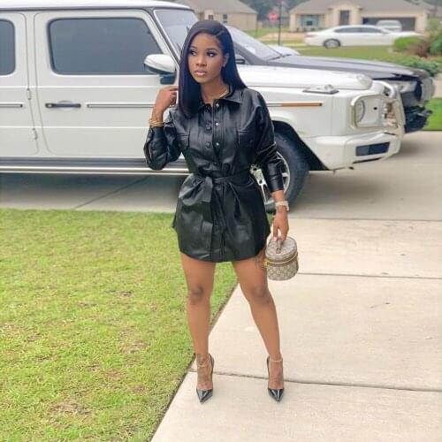 EWSFV Women's Leather Trench Coats