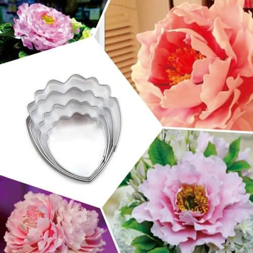 Rose Petals Cake Decorating Tools 4 pcs/set Stainless steel Oval fondant Cut-Out Candy Biscuit Jelly Cookie Cutters