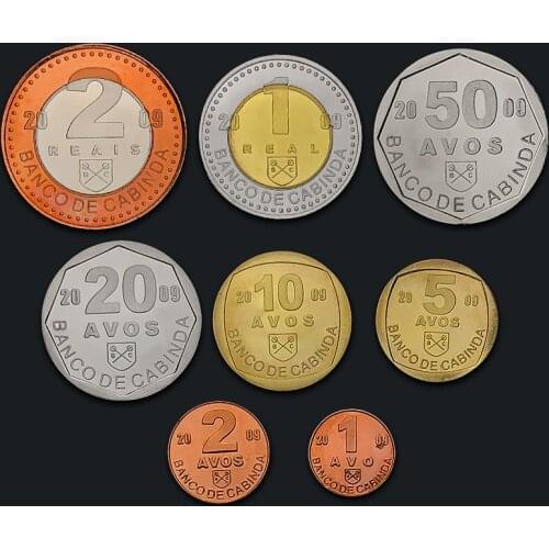 Cabinda 8 coins full set 2009 100% Real Original Coins Genuine Issuing Collection Coins Unc