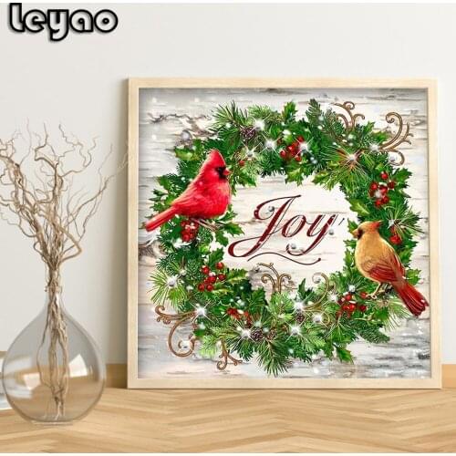 5D Diamond Painting Joy Wreath Picture Of Rhinestone Diamond Embroidery Christmas Gifts Mosaic Art Needlework Handmade Hobby