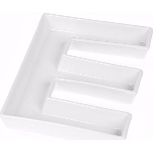 E shape ceramic Letter Dishes & plates party supply wedding snack letter dish & porcelain plate