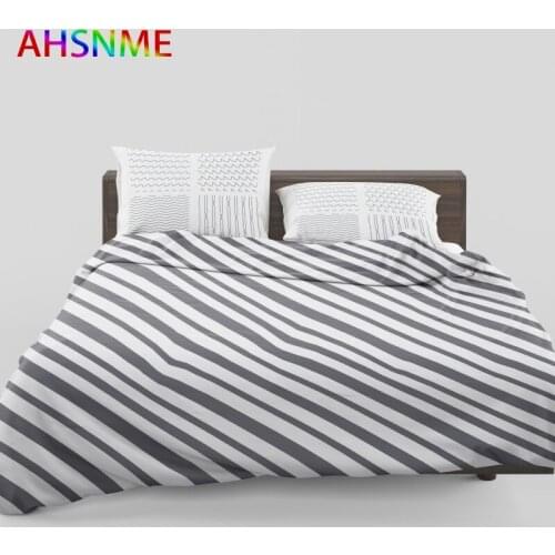 AHSNME geometric black and white Bedding Set High-definition Print bed set for RU AU EU Size bed set