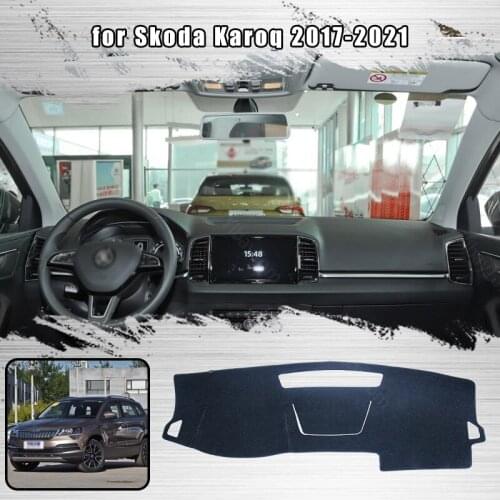 For Skoda Karoq 2017-2021 Dash Cover Mat Dashmat Dashboard Cover Protective Sheet Carpet Styling