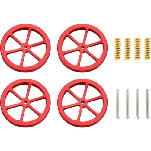 4PCS Upgraded Aluminum Hand Twist Leveling Nut with 4PCS Hot Bed Die Springs For Creality Ender 3 3 Pro Ender 5 5 Plus Pro CR-20