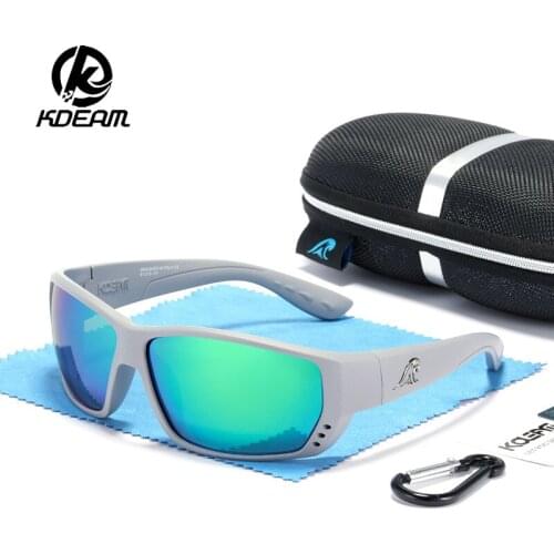 KDEAM New Polarized Sport Sunglasses Men Square Driving Sunglasses Mirrored Lens High-quality TR90 Frame Outdoor UV400 Goggles
