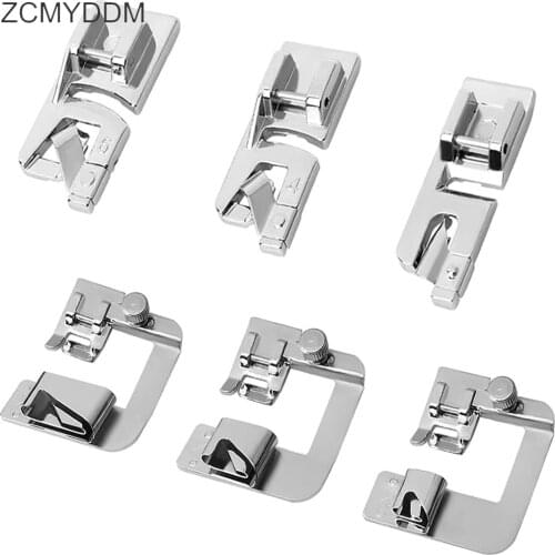 ZCMYDDM 6pcs Sewing Machine Presser Foot Set Presser Rolled Hem Feet Set for Brother Singer Janome Babylock Juki DIY Sewing Tool