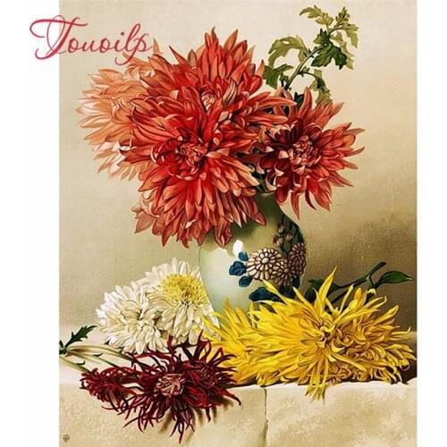 Kit de strass pour la peinture au point de croix, mosaïque de chrysanthème et de diamant