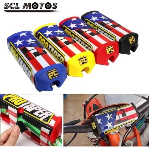SCL MOTOS New Motorcycle Stripe Flag Handlebar Bar Pad Squre Chest Protector Pad For 1-1/8 Fat Handlebar Dirt Pit Bike CRF YZF