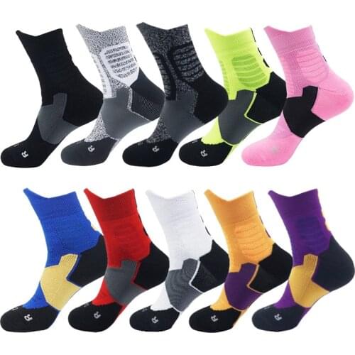 New Basketball Socks Men No Logo Towel Bottom Non-slip Cycling Socks for Men Outdoor Comfortable Running Socks Men Football Sock