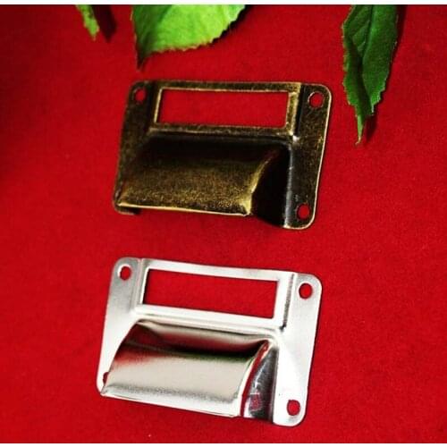 Bulk Vintage Kitchen Drawer Cabinet Door Handle Furniture Knobs Cupboard Shell Label Pull Handles,Card Holder,66*39mm,100Pcs