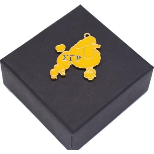 New Fashion Custom Greek Letter Sorority Sigma Gamma Rho Charms Poodle SGR Pendant For Bracelets Necklace Key Chain Making
