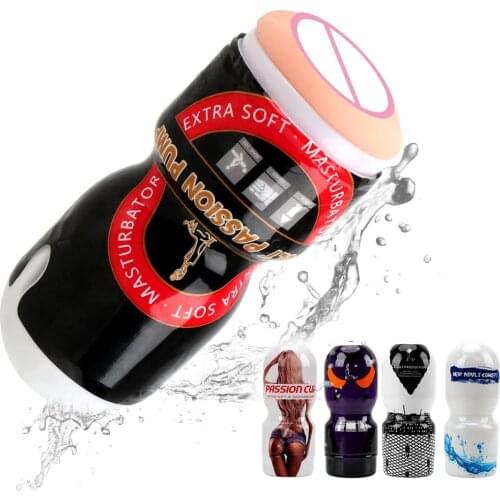 IKOKY Portable Mini Beer Airplane Masturbation Cup Male Masturbation Adult Sex Toys for Men Gay Artificial Vagina Soft Silicone