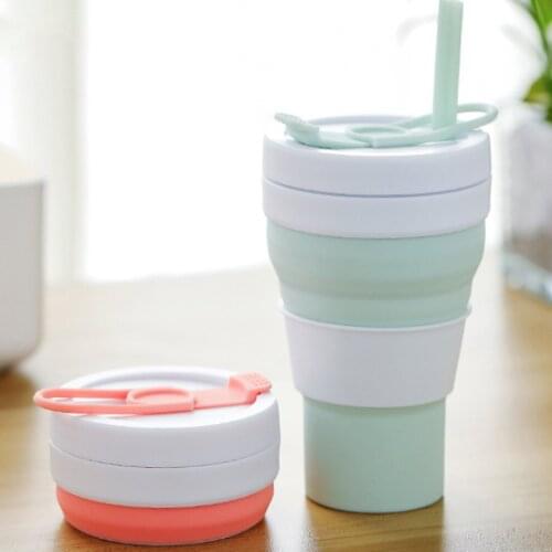 Silicone Folding Coffee Cup Portable Handy Cup 600ml Travel Water Cup Collapsible Coffee Cup cups Outdoor travel glass