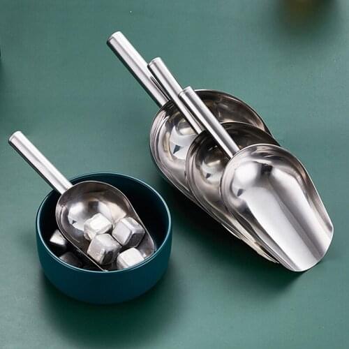 8/9/10Inch Ice Flour Scraper Stainless Steel Candy Bar Scoops Shovel Food Bar Home Buffet Kitchen Gadgets Tablespoon Sugar Scoop