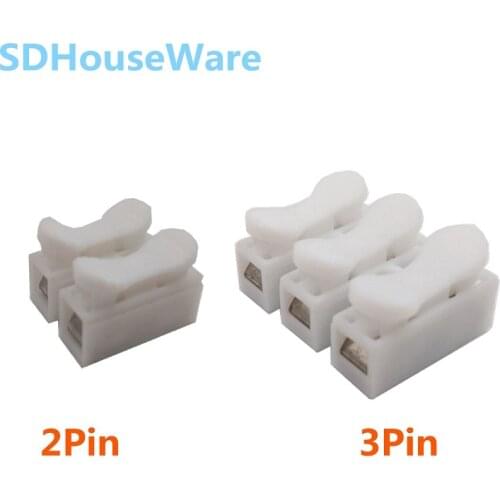30pcs 50pcs 100pcs bag lot 2 Pins Electrical Cable Connectors CH2 CH3 Quick Splice Lock Wire Terminals Set 20x17.5x13.5mm