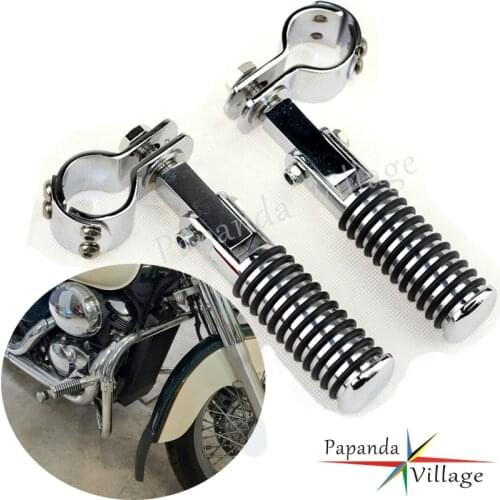28/32/38mm Universal Motorcycle Crash Bars Highway Foot Pegs Footrests Mount Clamps For Harley Softail Yamaha Suzuki Honda GL150
