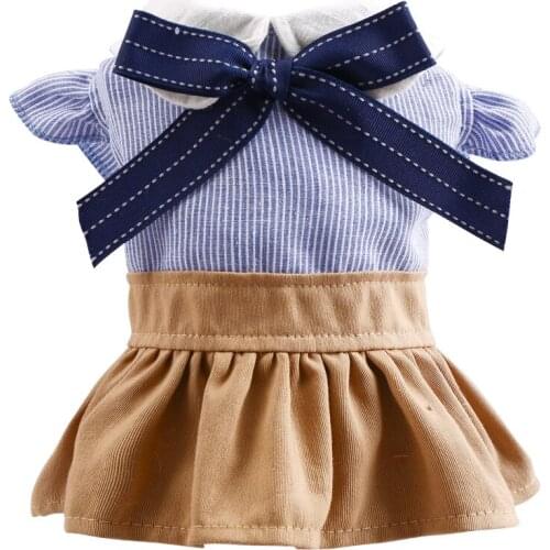 Spring Summer Dog Dresses Butterfly Bow Ruffle Sleeve Dog Clothes Teddy Bichon XS S M L XL