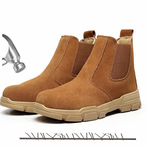 Waterproof Work Shoes Mens Boots Anti-smashing Anti-piercing Welding Anti-scald Safety Shoes Outdoor Indestructible Work Boots