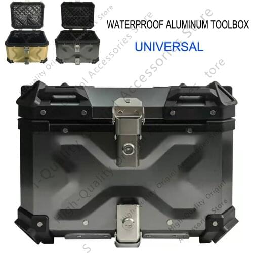 45L NEW Universal Waterproof Aluminum Toolbox Motorcycle Trunk Side Box Luggage Pannier Cargo Tool Box Storage