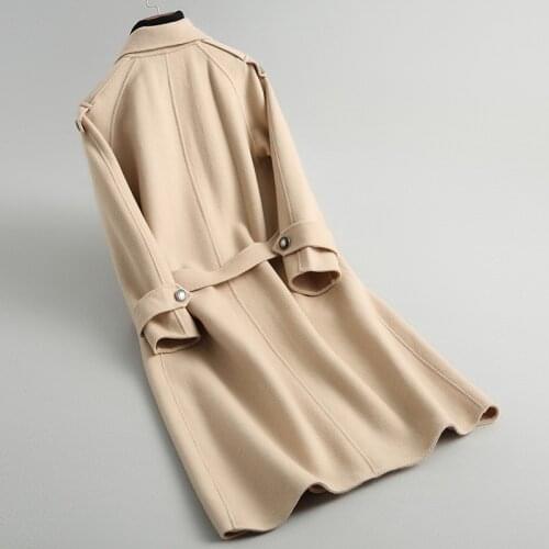 2020 Fashion 100% Wool Coat Female Autumn Winter Long Jackets Women Trench Coats Womens Clothing Casaco Feminino LX2374