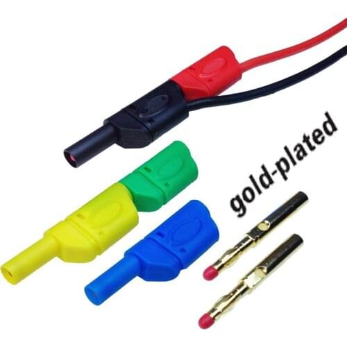 10pcs Gold Plated Safety Shrouded 4mm Stackable Banana Plug Solder Type BP4502