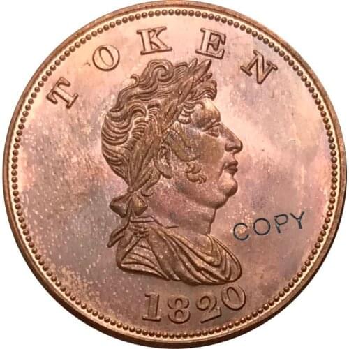 1820 North West Company Unholed Token Red Copper collectibles Copy Coin